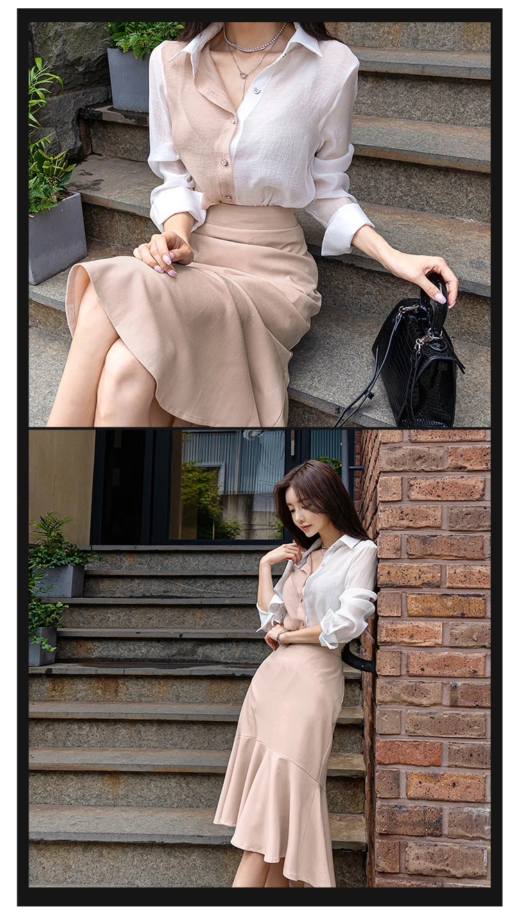 H Han queen/женские осенние костюмы из 2 предметов с высокой талией, модное офисное узкое облегающее платье, юбка, комплект для работы