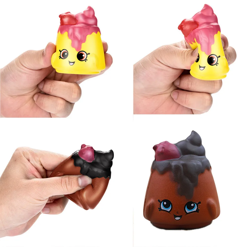

Exquisite Fun chocolate pudd Soft Scented Squeeze Toys Antistress funny Charm Slow Stress Reliever Key Buckle Toys L0115