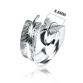 

REAL FINE RETRO 100% 925 STERLING SILVER RINGS FOR WOMEN AND MEN VINTAGE THAI SILVER RINGS JEWELRY EAGLE FEATHER