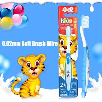 

New 1pcs 0.02mm Children Cartoon Animal Toothbrush Soft Bristle Cute Cow Bee Squirrel Tiger Design Safety Oral Care Clean Tee