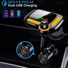 Bluetooth 5,0 fm-передатчик автомобиля 1.77in экран беспроводной радио адаптер mp3-плеер