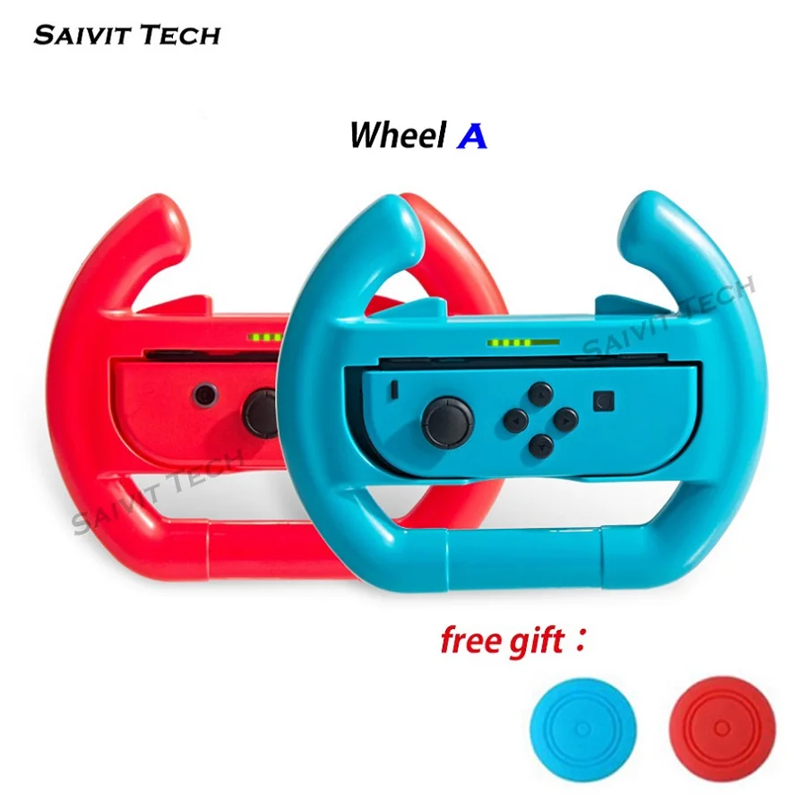 Wheel A Рукоятка-держатель для руля, 2 шт., панель управления с индикатором уровня заряда батареи для nintendo Switch Joy-con - Цвет: Wheel A