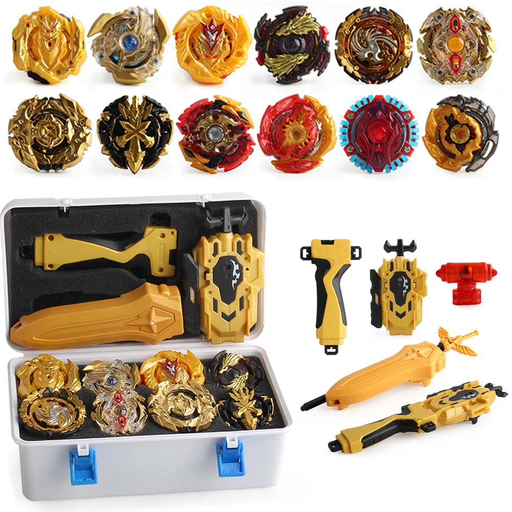 

12pcs/set Tops Set Launchers Beyblade burst Toy Gyro Toupie Metal God Burst Spinning bayblade Top Bey Blade Blades Toy bay blade