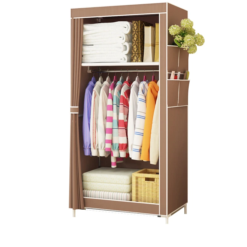Meilleur Actionclub Minimaliste Moderne vêtement en tissu non tissé Armoire Meuble Rangement Bébé Pliant individuel En Acier Placard Chambre Meubles