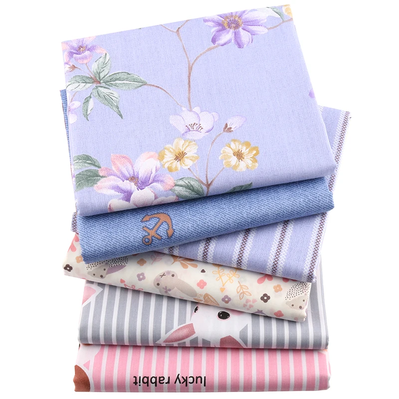 Nanchuang 6 шт./лот Twill цветочный из хлопчатобумажной ткани фиолетовая ткань DIY шитье стеганое Жир кварталы ткань для пэчворка Материал 40 см x 50 см