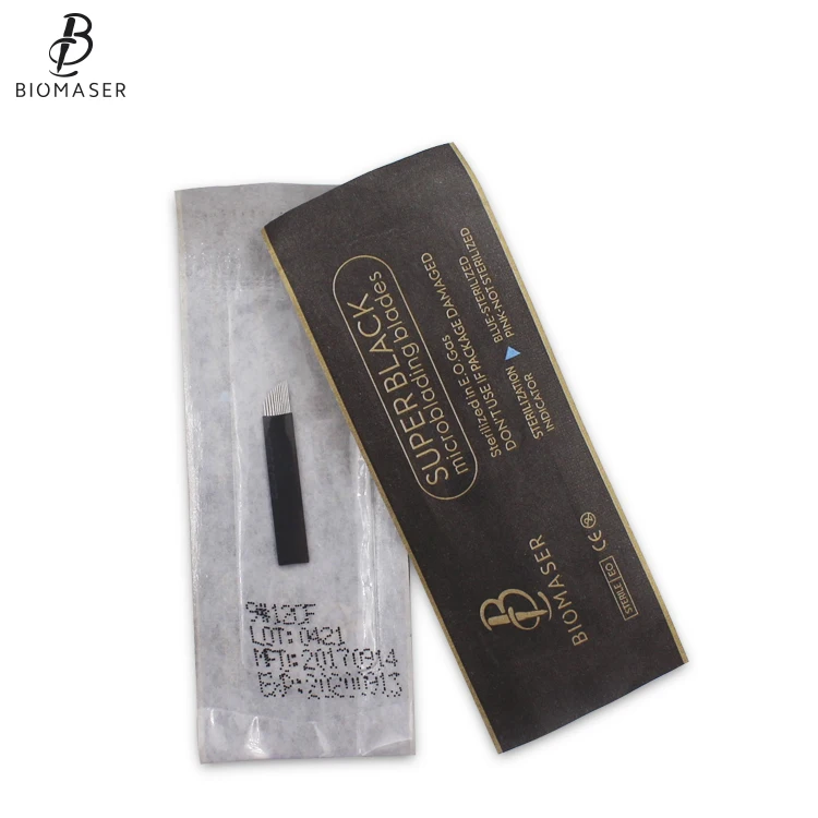 Biomaser Microblading Needles12CF/14CF/14U/18U супер черные иглы для татуировки для Microblading бровей ручка аксессуары