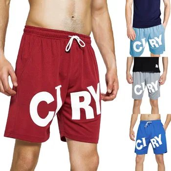 

New Summer Men Shorts Drawstring Loose Letter Printed Shorts Training Basketball Gym Short Pants Casual Sports Shorts Sweatpants