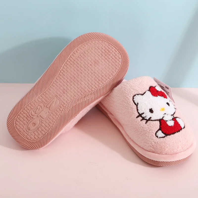 Hello Kitty/детские тапочки для девочек; зимняя домашняя обувь; милые сандалии с животными; домашние тапочки; женские комнатные тапочки