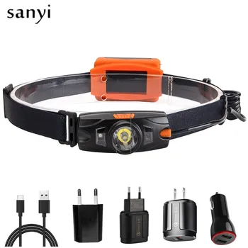 

New Waterproof Mini Rechargeable LED Headlamp Body Motion Sensor Headlight dropshipping Camping Flashlight Head Light Torch Lamp