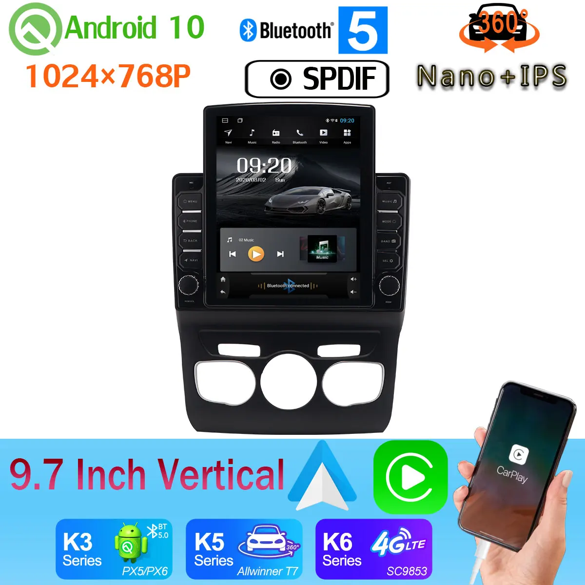 Автомагнитола Tesla 9 7 дюйма GPS PX6 4 + 64 ГБ для Citroen C4 C4L DS4 2010-2018 360 | Автомобили и