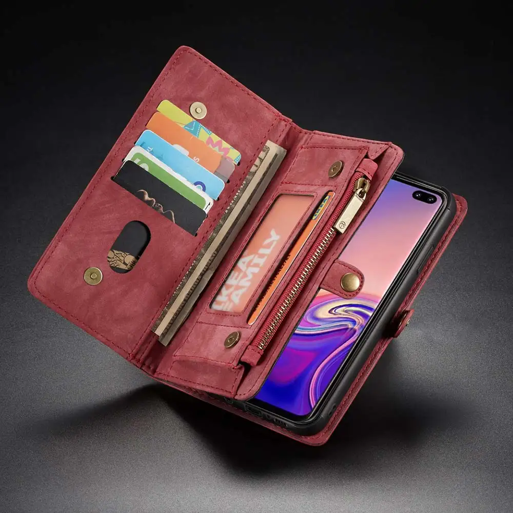 Ретро из искусственной кожи чехол для iPhone X Xr XS max 6 слот для карт держатель Стенд телефон Caed для iPhone 6 7 8 Plus X 11 чехол