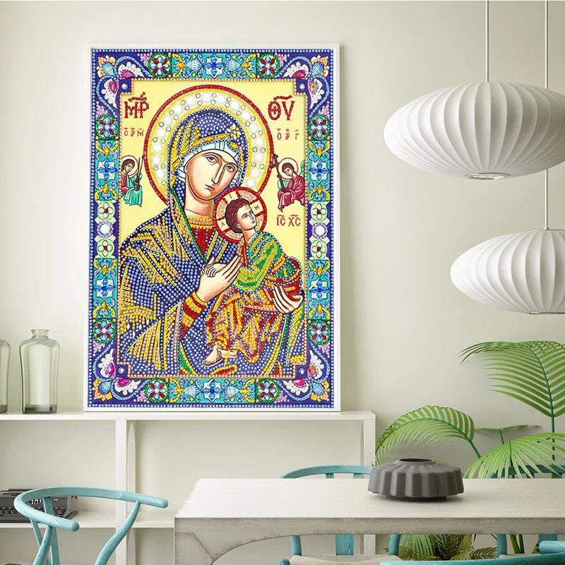 DIY 5D Diamond Mosaic Icon Diamond Painting Embroidery Big Special Stone Beadwork Pearl Crystal Orthodox Sale (8)