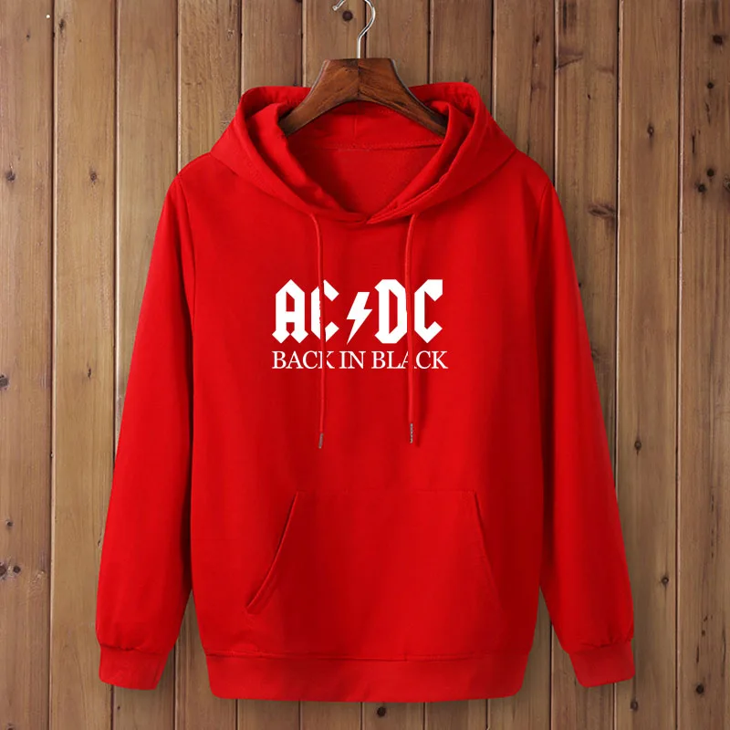 red-W AC/DC Группа рок Харадзюку толстовки женские ACDC письмо печатных графические толстовки хип хоп Рэп музыка с длинным рукавом Топ - Цвет: red-W