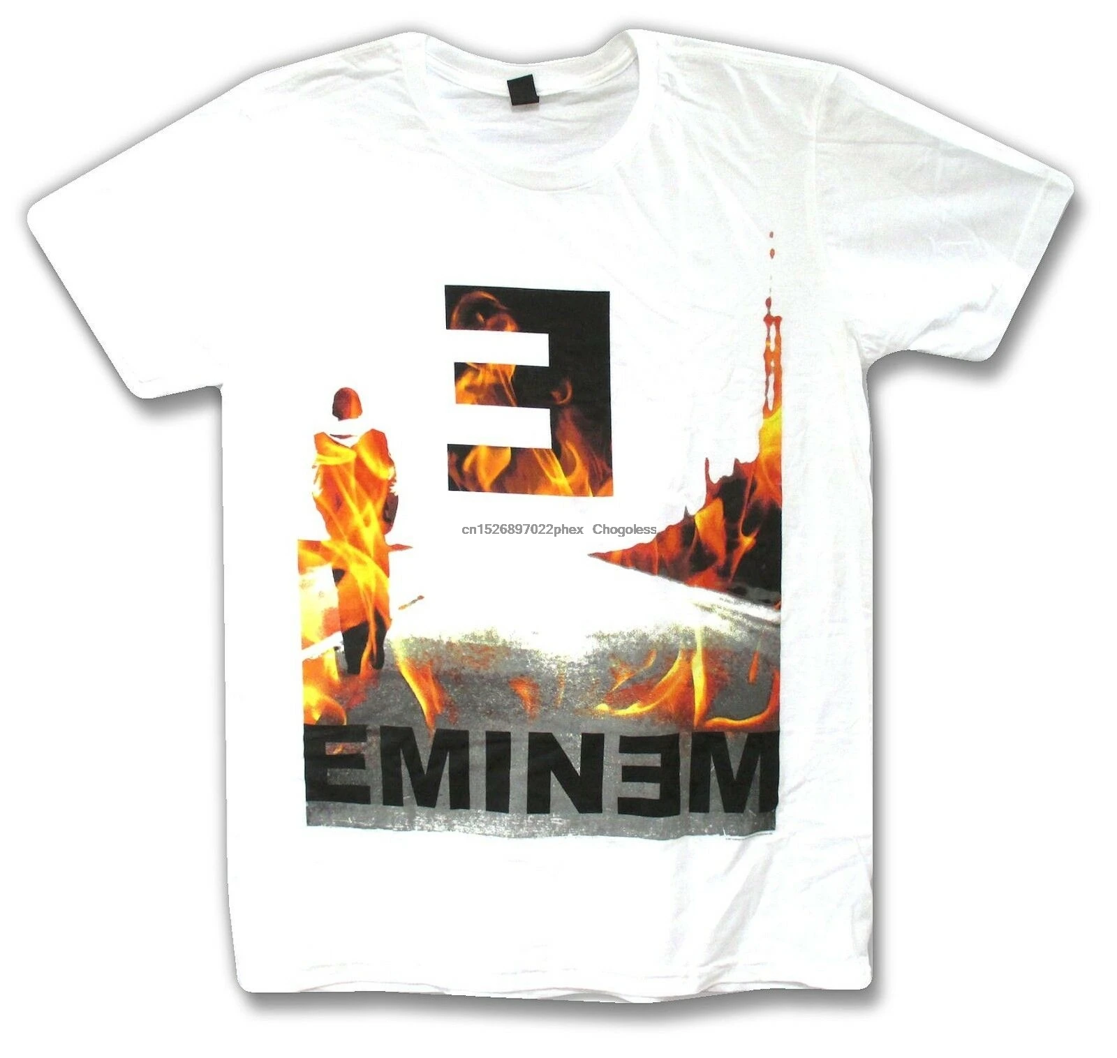 Футболка Eminem On Fire White новинка официальная музыка Rap Slim Shady | Мужская одежда