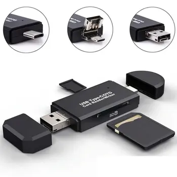 

3-In-1 Card Reader For Android Devices Multifunction Card Reader Usb2.0 Mobile Phone Otg Card Reader High Speed Converter