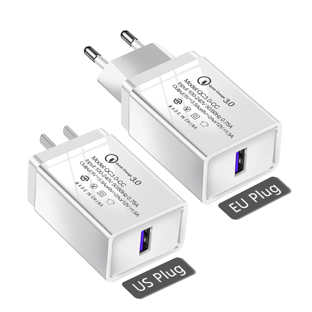 Настенное зарядное устройство с кабелем для Apple iPhone Android Micro USB кабель Быстрая зарядка 3,0 USB адаптер питания высокое качество