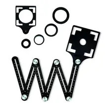 Localisateur de trous de carreaux en céramique, règle pliante, multi-angle, Guide de perçage, jauge pour le travail du bois, règle coulissante, outils de mesure