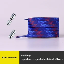 Vibrant No - Tie Elastic Shoelaces - Colorful Bands for Adults & Kids Sneakers (Blue extreme)