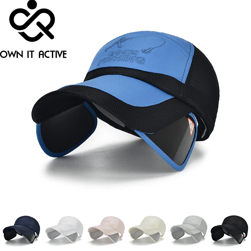 

Outdoor Sport Hiking Camping Visor Hat UV Protection Face Sunshade Fishing Sun Protect Cap Adjustable Sunscreen Baseball Caps
