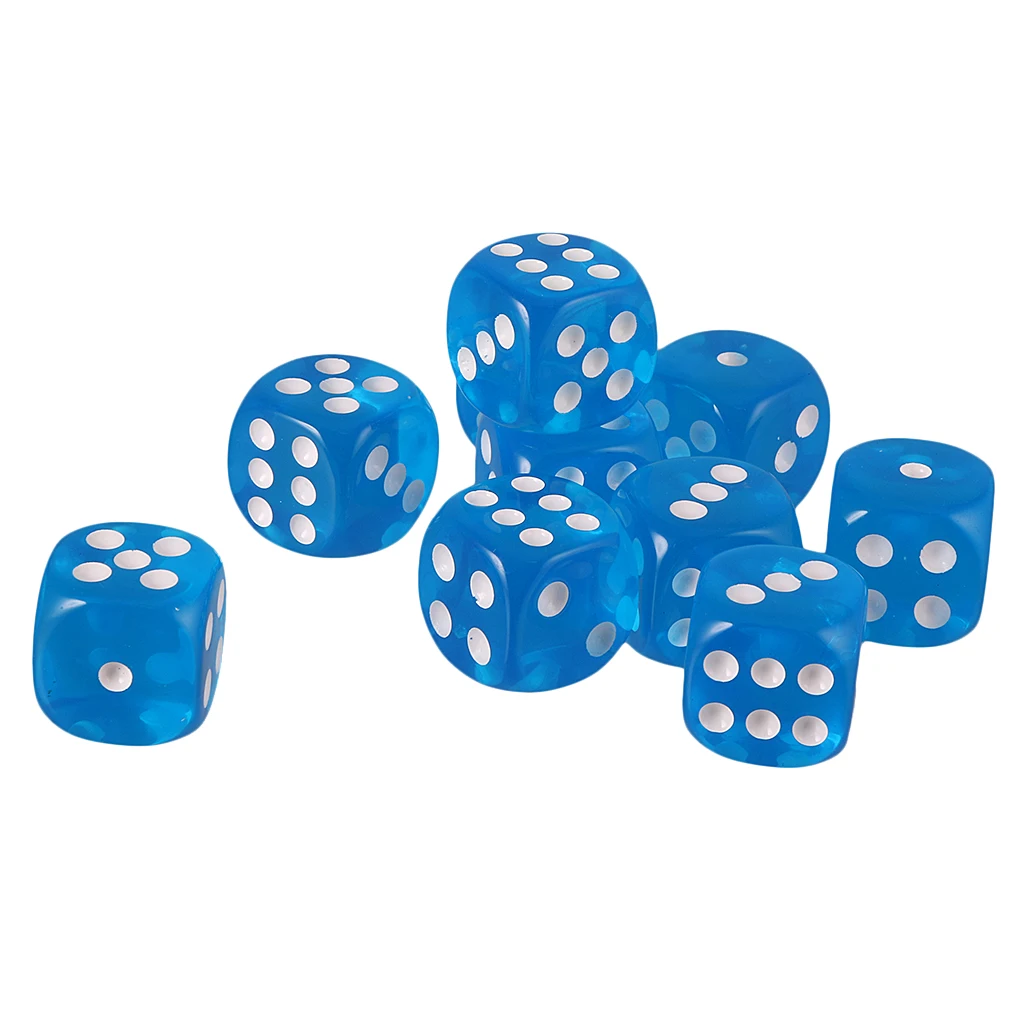 Pack/10pcs Six Sided D6 Dice Playing D&D  RPG Board Game Favours 16mm