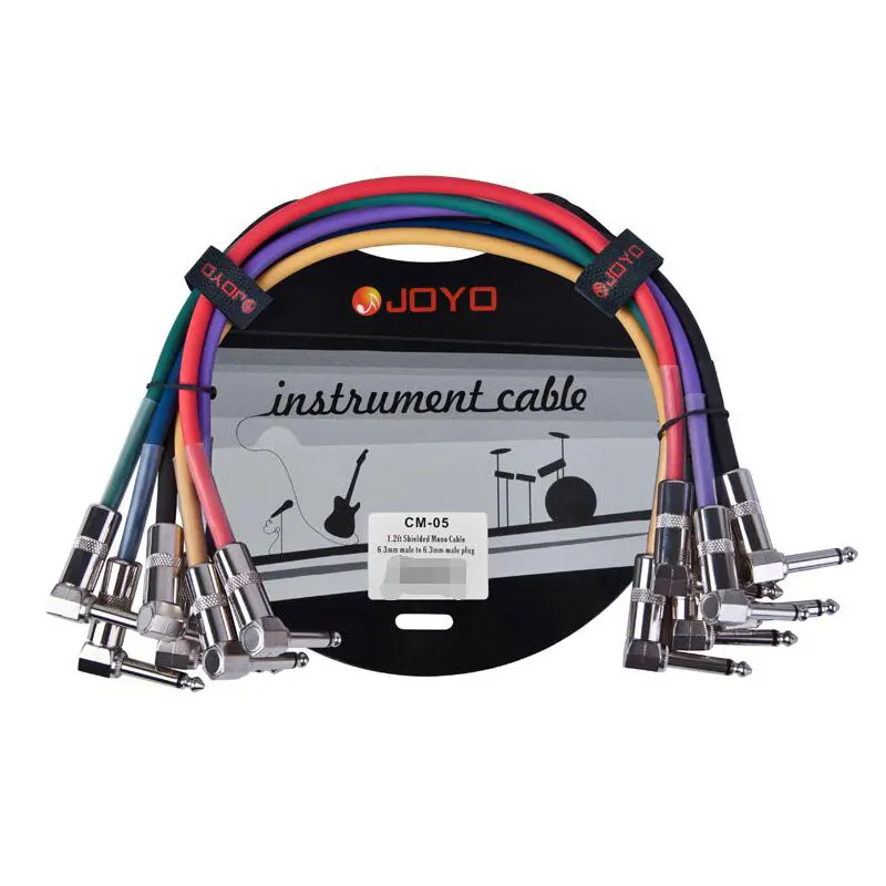 

JOYO 6PCS Shielded Mono Line Guitar Effector Cable Line For Guitar Keyboard Professional Guitar Accessories Cable 1.2FT CM-05