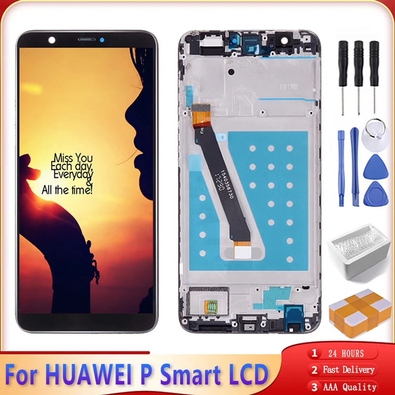 5 65 &quotAAA +++ для Huawei P Smart ЖК-дисплей сенсорный экран дигитайзер с рамкой Замена LCD FIG