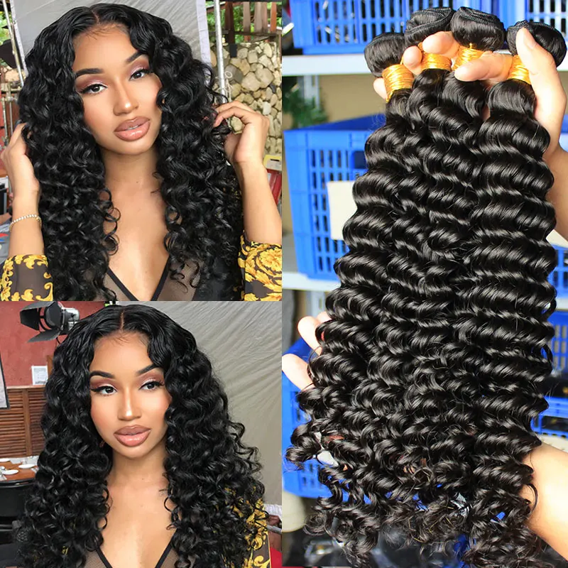 Deep Wave Human Hair Bundles With Closure Hair Extensions Brazilian Virgin Hair Weave Bundles Loose Curly Ever Beauty Product 1 Deep Wave Human Hair Bundles With Closure Hair Extensions Brazilian Virgin Hair Weave Bundles Loose Curly Ever Beauty Product 1