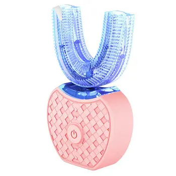 

2-Generations 360 Degree Sonic Automatic Electric Toothbrush Teeth Whitening Intelligent Silicone Toothbrush Blue Cold Light