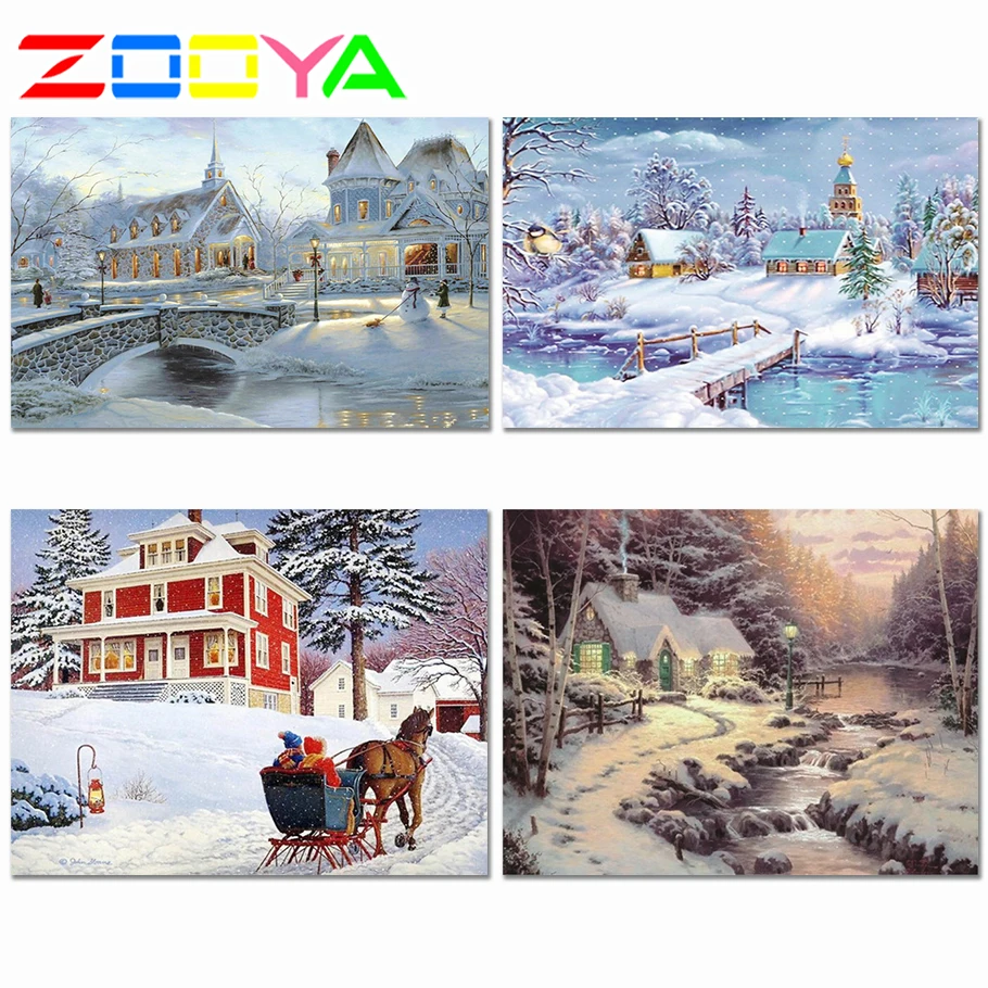 

5D Diy Special Shaped Diamond Painting Snow Scene Full Diamond Embroidery Sneeuwscène Diamond Mosaic Embroidery Gift Decor 8Jh26