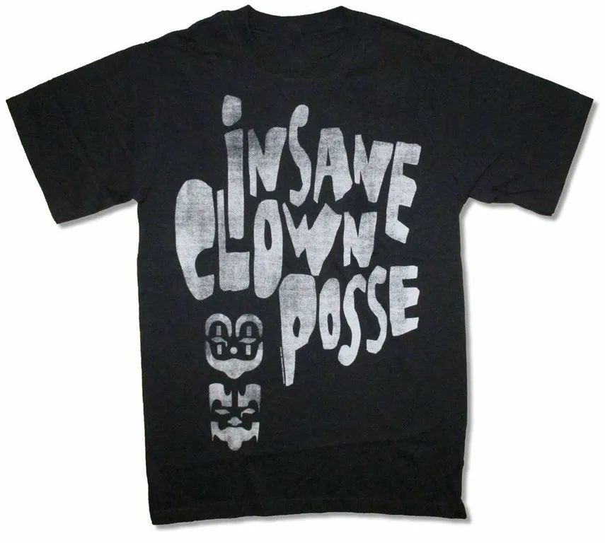 Insane Clown Posse ICP логотип и два значка маски изображение черная футболка Новинка