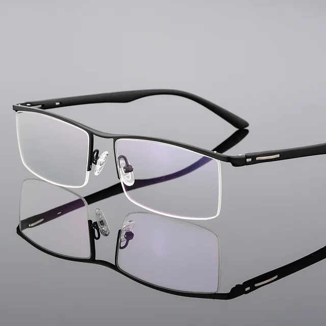 Reven Jate P8831 Half Rim Alloy Front Rim Flexible Plastic Tr 90 Temple Legs Optical Eyeglasses