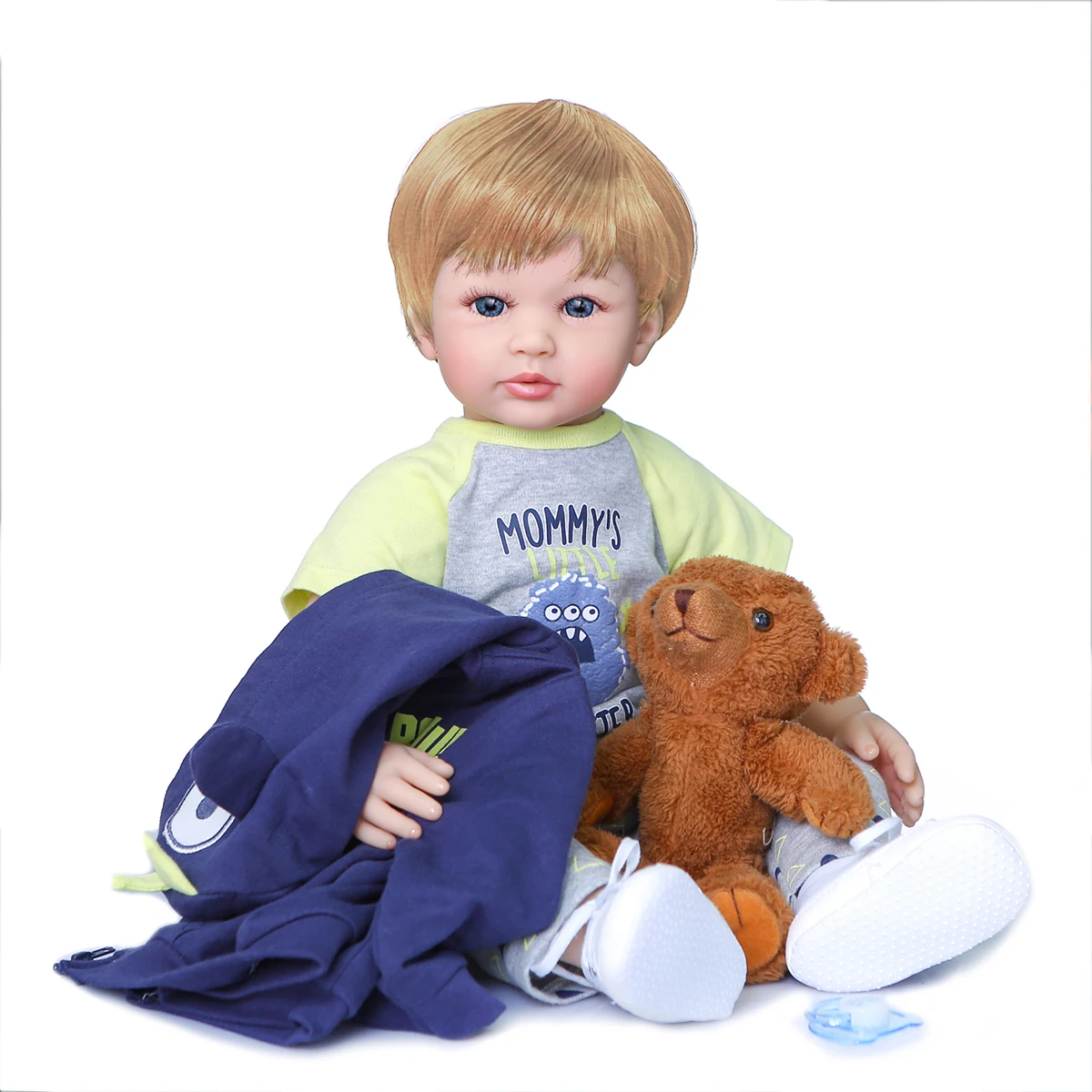 

24 Inch Reborn toddler Dolls 60 cm Cloth Body Realistic boy bebe reborn Doll For Sale two hair color kid Birthday Xmas Gifts