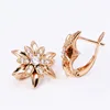 MxGxFam Gold Color Flowers Hoop Earrings For Women Fashion Jewellry AAA+ Cubic Zircon New Design Good Quality ► Photo 2/6