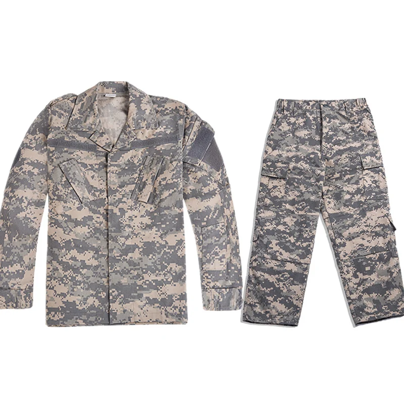 Детская армейская военная форма, спецназ, тактические костюмы для мальчиков, одежда, тренировочная камуфляжная Боевая куртка, комплект со штанами, 100-160 - Цвет: Camouflage set3