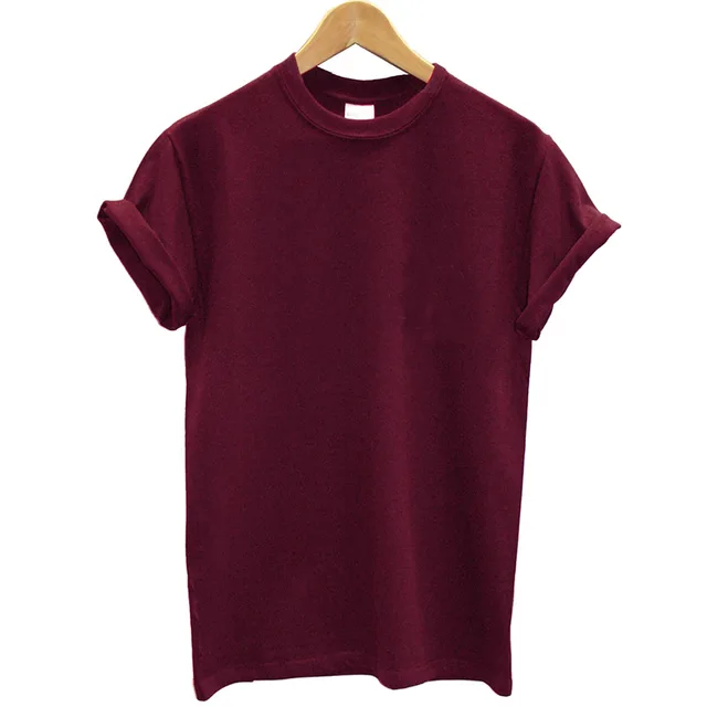 US $5.84 New Arrival 100% Cotton T-shirt Women and Men Solid T Shirt Summer Cool Tops Streetwear Clothing Fe