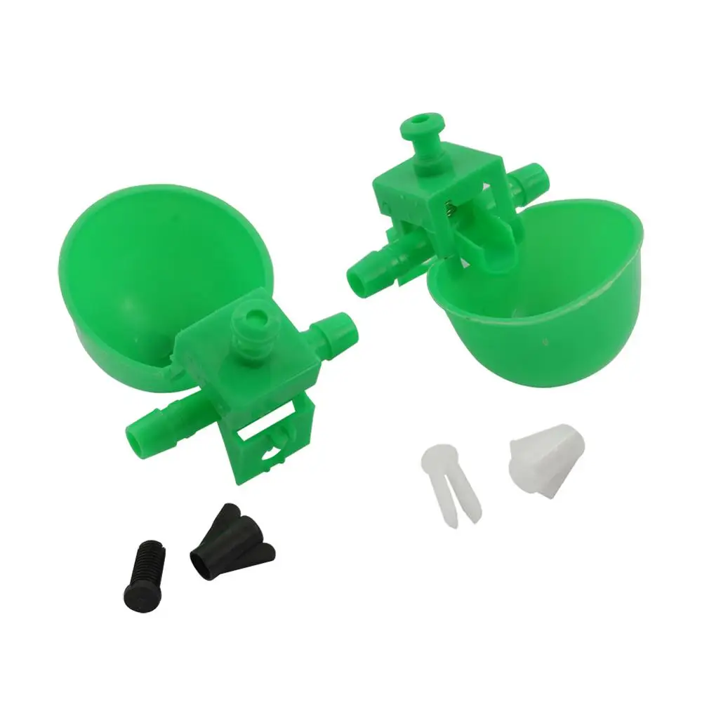 5 Pcs Green Chicken drinking Cups Quail Waterer Bowls Bird Animal Husbandry Tools Automatic Bird Coop Feeder Drinking Cups