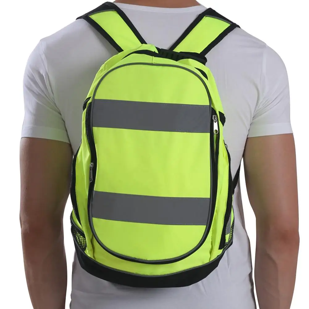 Светоотражающий светящийся безопасный рюкзак для ночной езды, низкая устойчивость для спорта на открытом воздухе, езды на велосипеде, высокая видимость, светоотражающая сумка, дождевик
