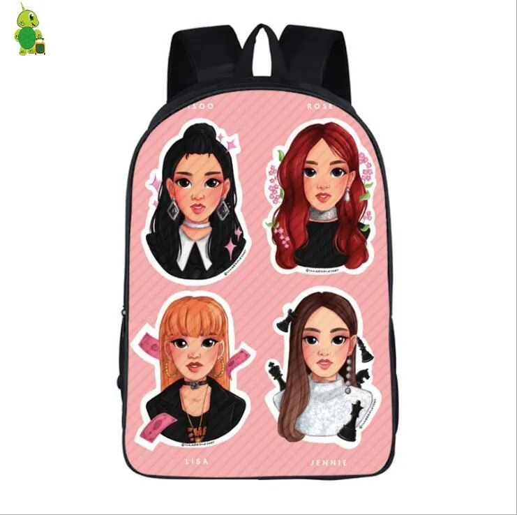 Kpop Черный Розовый Рюкзак Школьные сумки для подростков мальчиков девочек Jisoo/Jennie/Rose/Lisa дорожные сумки Повседневный рюкзак для ноутбука - Цвет: 9