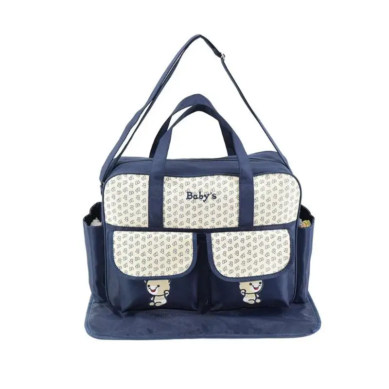 Сумка для детских подгузников мамы сумка большой емкости с милым медведем