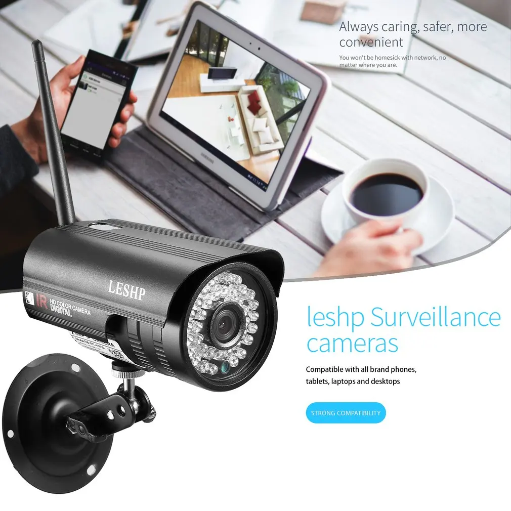 LESHP HW24 1080P 2,0 мегапиксельный прогрессивный CMOS сенсор 36 шт. ИК светодиодный с wifi цветной CCD ip-камера для домашней безопасности