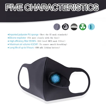 

New Smart Electric Face Mask Air Purifying Anti Dust Pollution Fresh Air Supply pm2.5 With Breathing Valve Personal Health Car