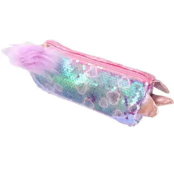 

1Pc Pencil Bag Pen Box Stationery Organizer Glittering Shiny Unicorn Makeup Bag Cosmetic Bag Cosmetic Pouch for Office