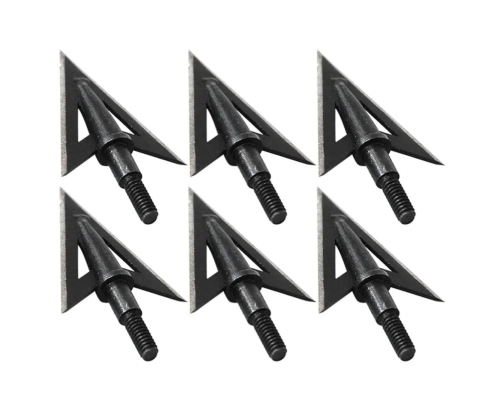 12PCS Sharp Arrowheads Metal Broadheads 100 Grain Archery Hunting Bow Arrow Tips 