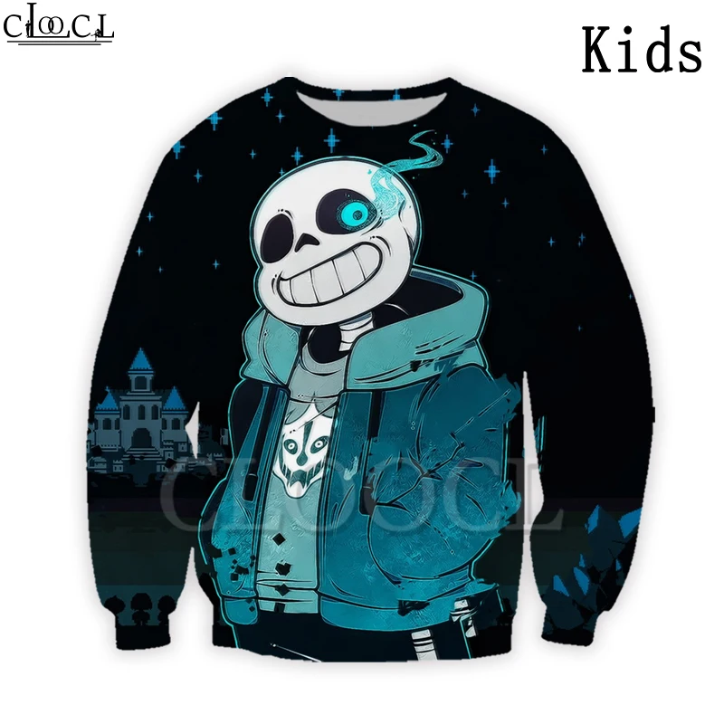Детская толстовка с принтом Undertale Sans 3D для мальчиков и девочек одежда дочери