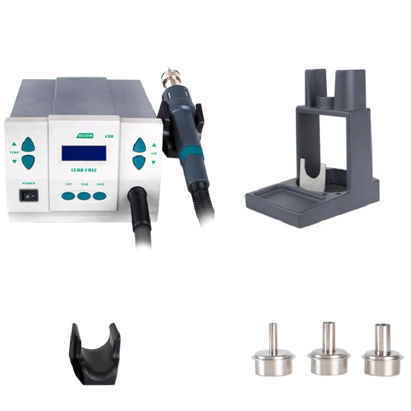 

US Plug, 861DW Lead-Free Intelligent Hot Air Desoldering Station High Power 1000W Large Air Volume Voltage 110V