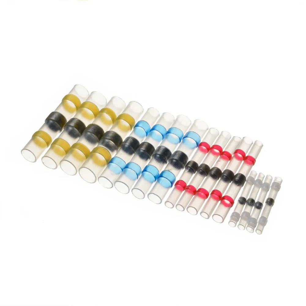 

100PCS Terminator Solder Sleeve Heat Shrink Butt Wire Splice Connectors 26-10 AWG Waterproof Cable Wire Connector Terminal