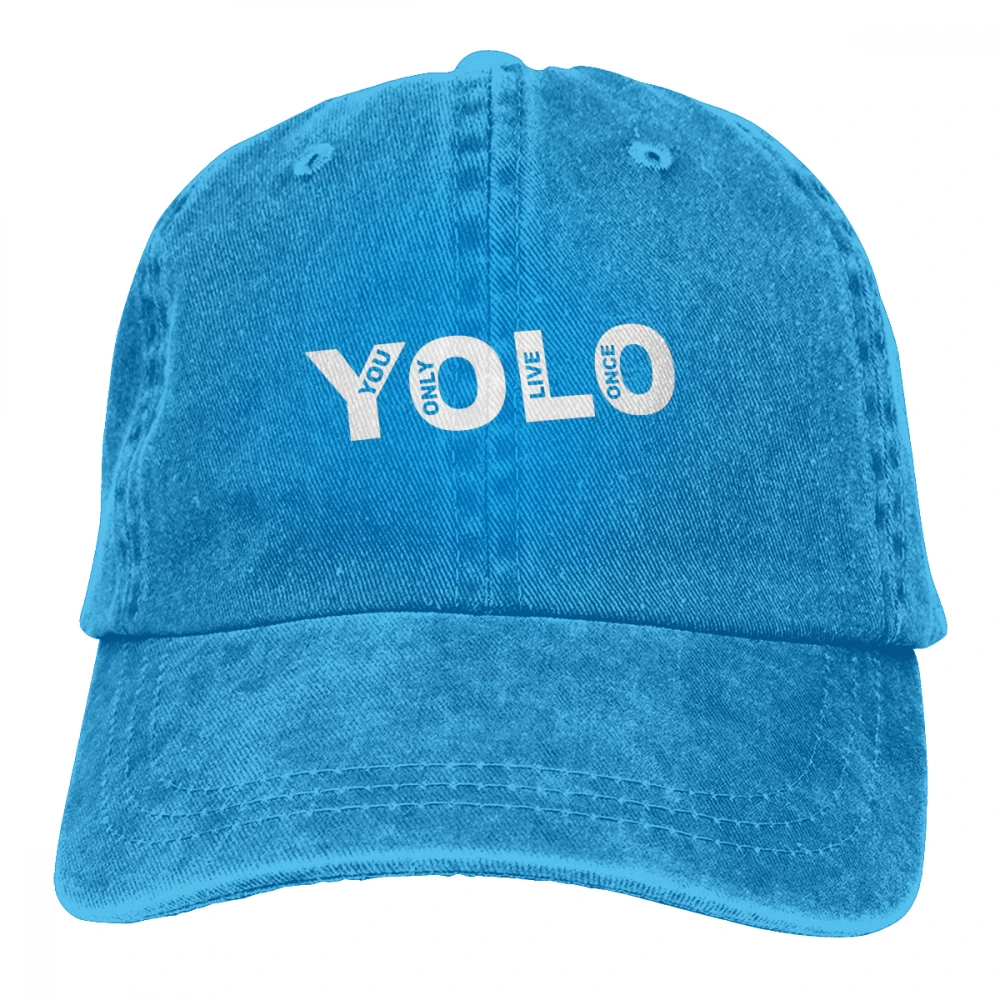YOLO You Only Live Once Casquette глубокий Хизер унисекс Мужские Женские джинсовые бейсболка с ремешком кепки Регулируемая шляпа для гольфа папа
