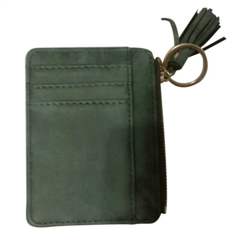 BEAU-Slim Женский кошелек короткая сумка маленькая искусственная кожа держатель кредитных карт тонкий кисточкой Кошелек на молнии карман