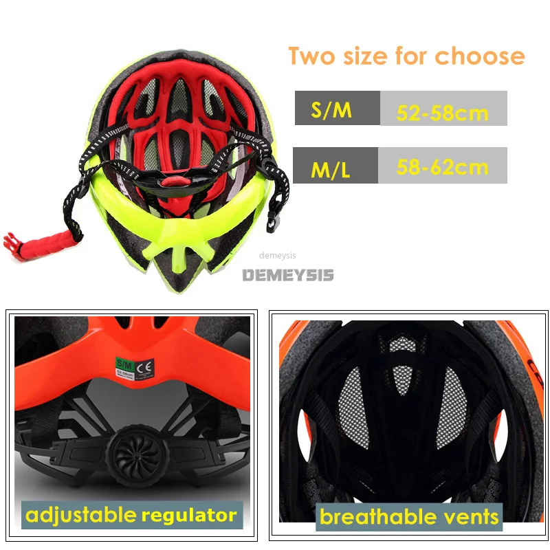 Ultralight Cycling Helmet with Polarized Glasses Adjustable Mountain Riding Bike Head Protection Helmet Bicycle Sports Helmets