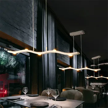 

Sale Modern LED Restaurant Long Strip Pendant Lights Aluminium Hanging Lamp Loft Industrial Bar Dining Room Deco Light Fixture